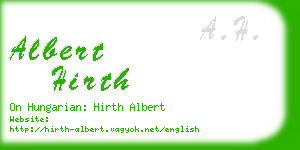 albert hirth business card